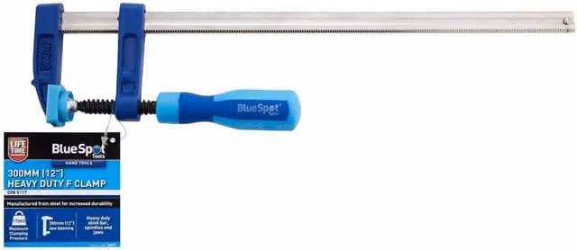 Bluespot Tools Heavy-duty F-clamp in Blue and Multicolour Steel