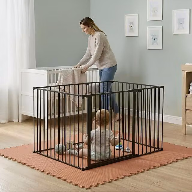 Safetots Play Den in Black with Soft Green Foam Play Mat, W/D/H: 144 x 105 x 70 cm