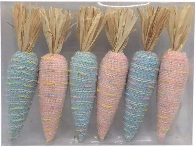 KDMD Pink and Blue Decorative Textile Carrots, 2 Pack