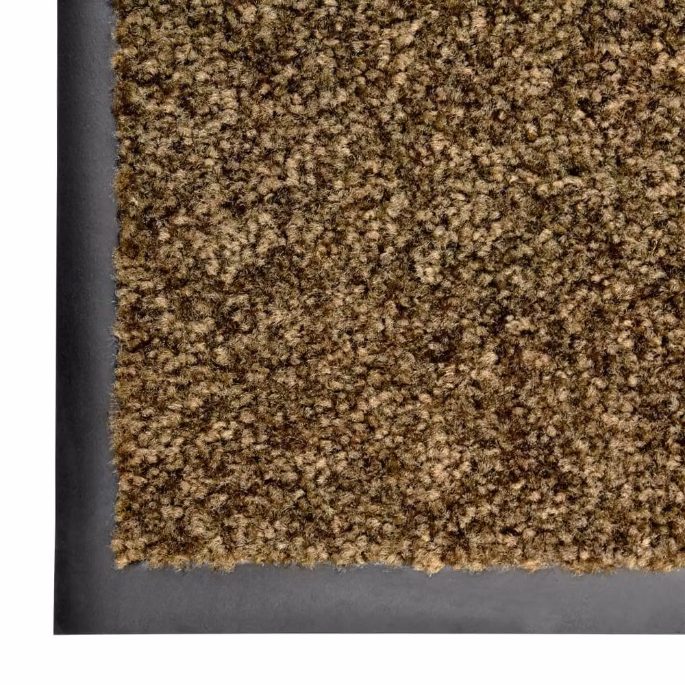 Berkfield Home Washable Non-Slip Brown Doormat, W: 90 cm, D: 150 cm – 4
