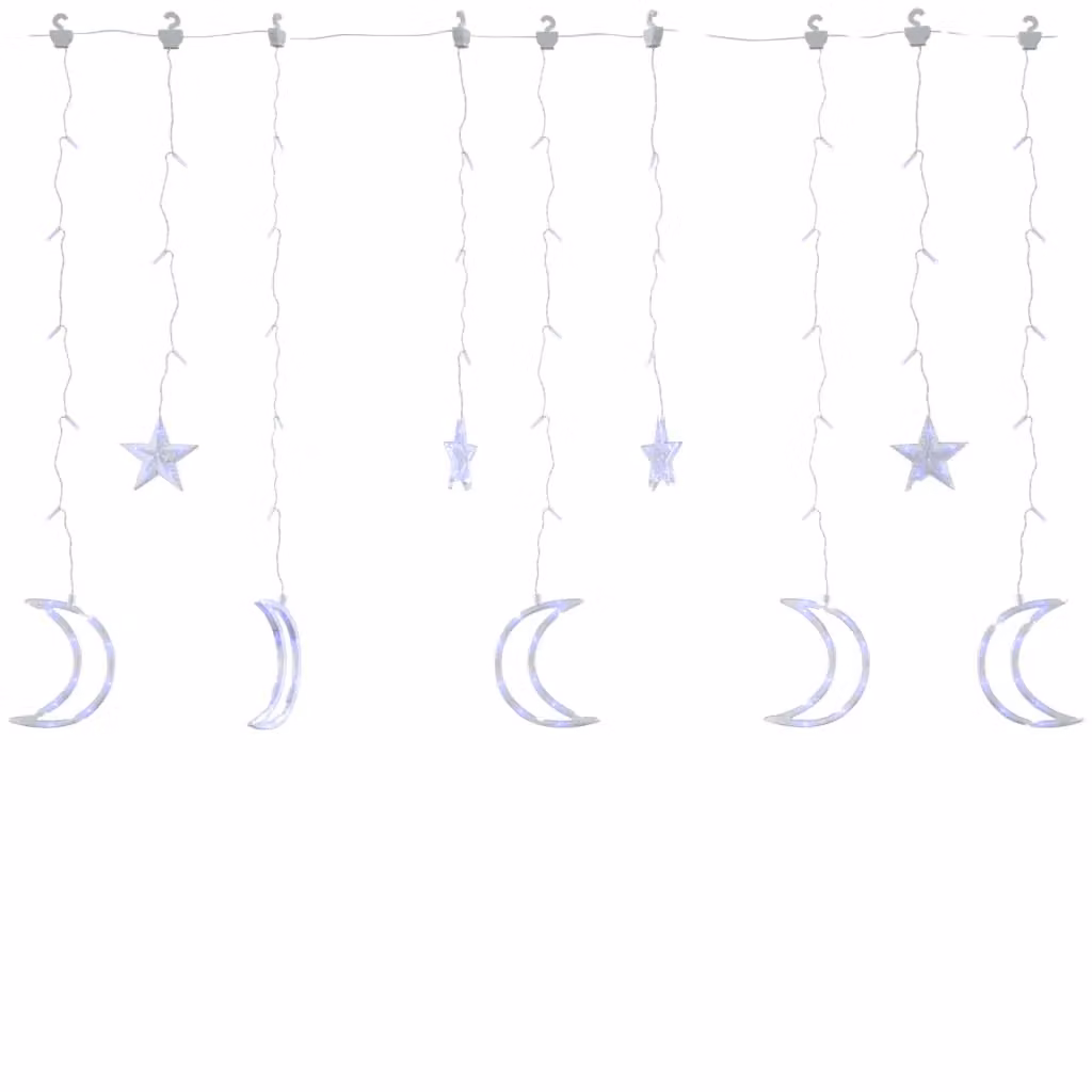 Berkfield Home Star and Moon Fairy Lights with Remote Control, 138 LED, Blue – 2
