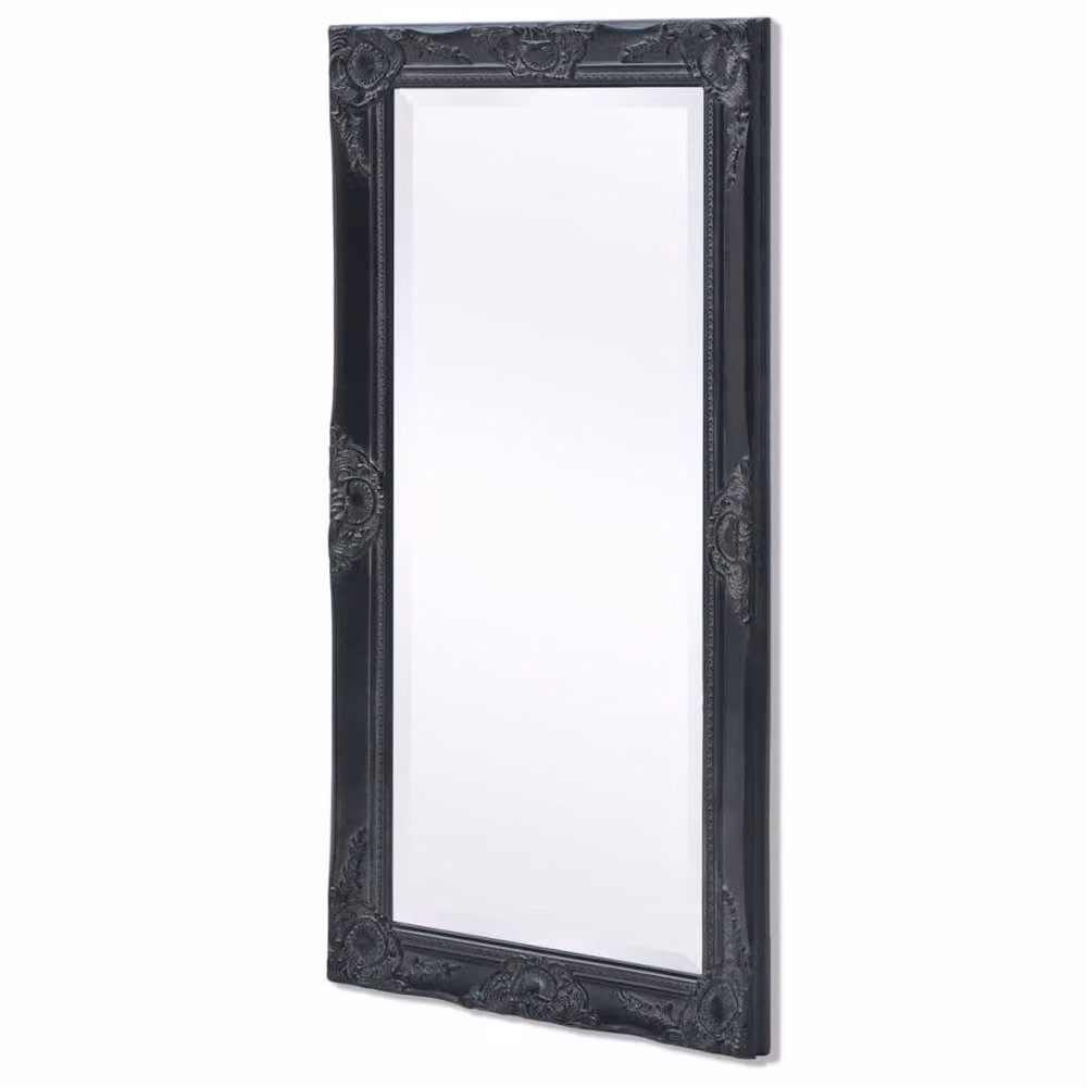 Berkfield Home Baroque Style Classic Wall Mirror in Black, W 100 cm x H 50 cm – 4