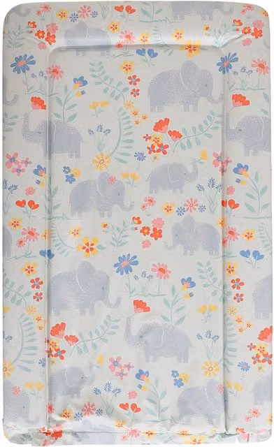 Babycurls Foldable Travel Baby Changing Mat in Pink Floral Elephants Multicolour