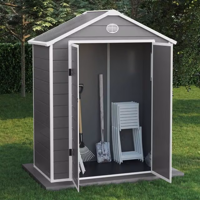 BillyOh Kingston Apex Plastic Shed with Floor, Grey