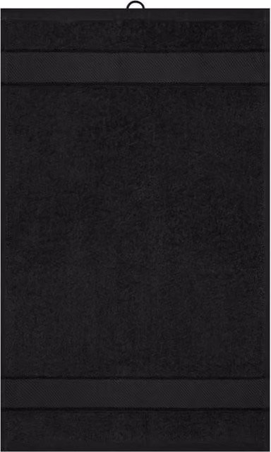 Myrtle Beach Black Ringspun Cotton Terrycloth Guest Towel