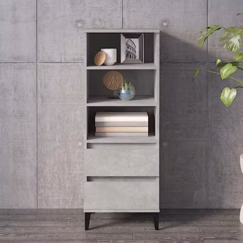 vidaXL Industrial Highboard in Concrete Grey, W/D/H: 40 x 36 x 110 cm – 2