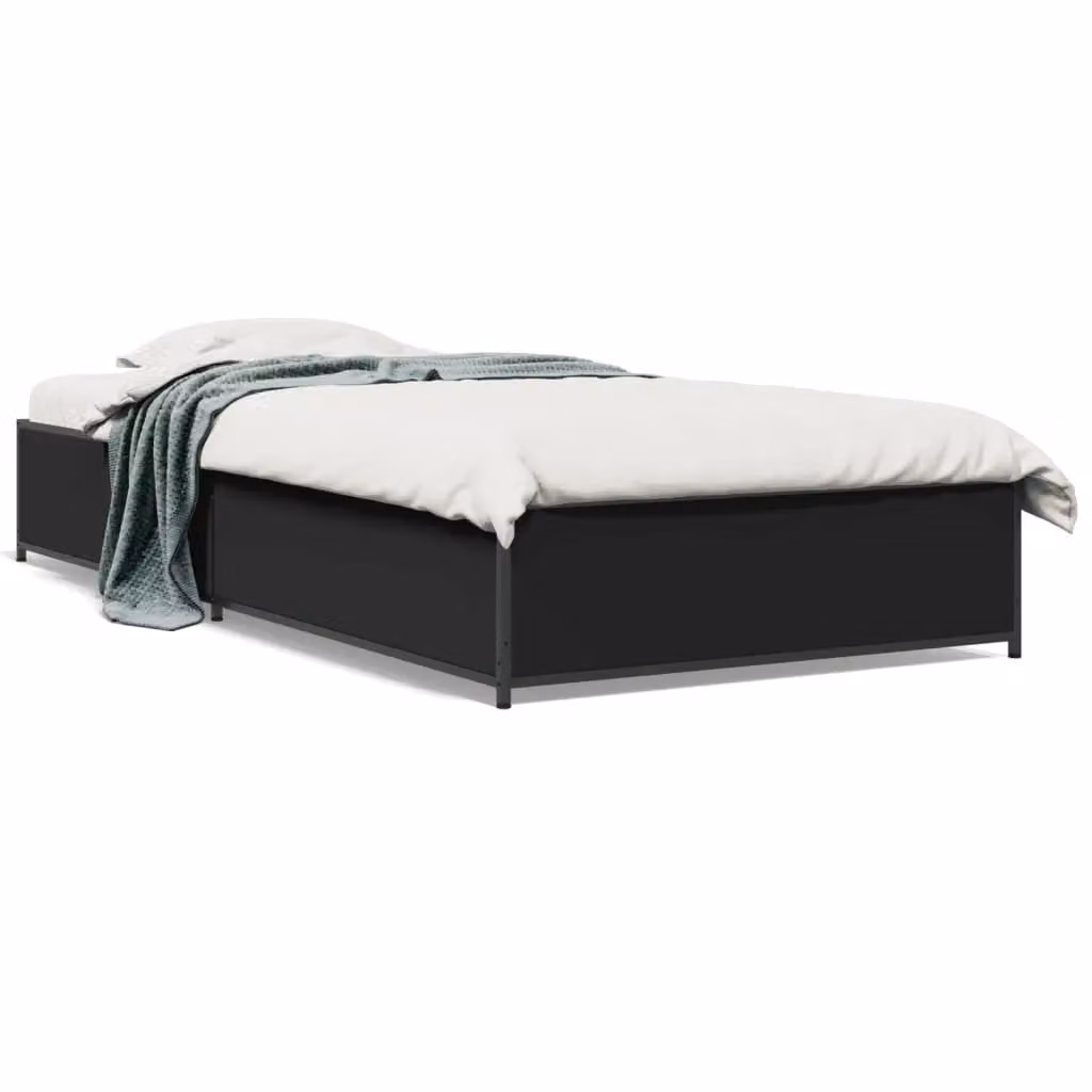 Berkfield Home Small Single Bed Frame in Black, W: 75 cm, L: 190 cm – 2