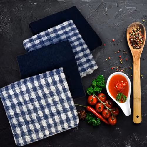 Casabella Pack of 6 Navy Blue Cotton Terry Towelling Kitchen Tea Towels – 4
