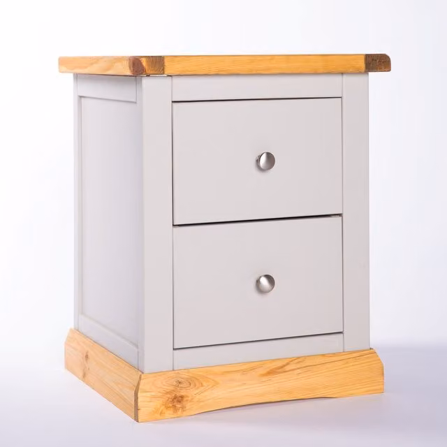 Cabinet Bits Bomporto 2 Drawer Bedside Table in Light Grey