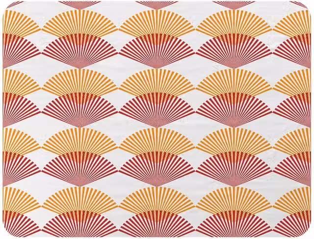 Benjamin Tate Design Geometric Sea Shells Fleece Blanket in Orange, Beige and Multicolour, W/D/H: 120 x 150 cm – 2