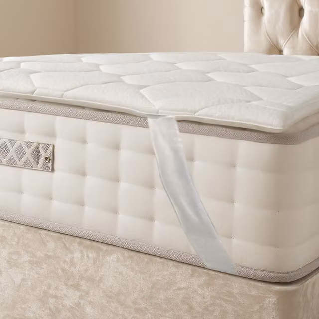 Somnior Beds Ltd Thick Quilted Cooling Mattress Topper, White, Single