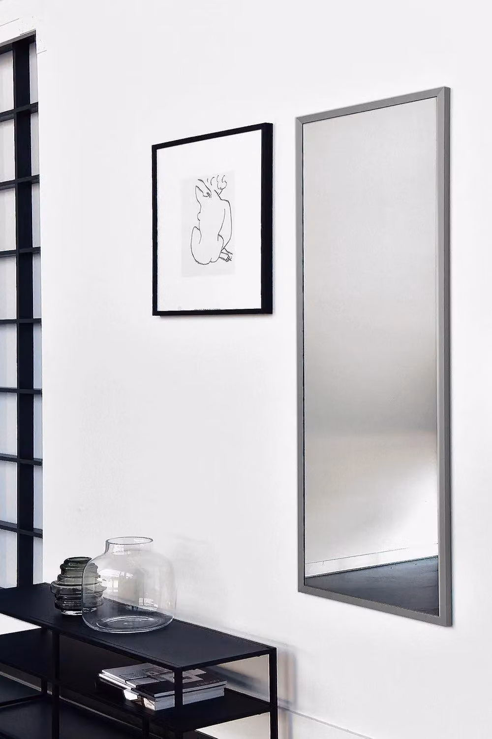 Nielsen Design Star Metal Rectangle Wall Mirror in Grey, W/H: 50 x 150 cm – 2
