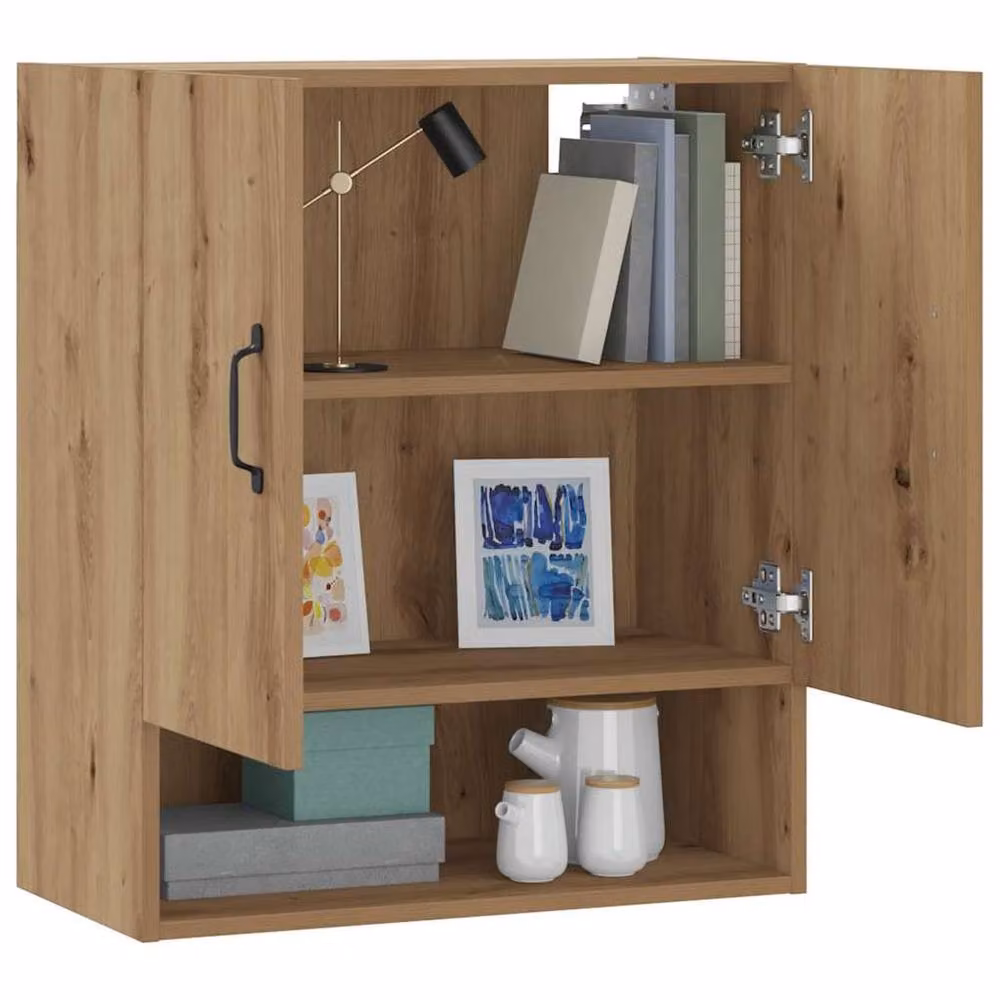 Berkfield Home Artisan Oak Wall Cabinet in Brown, W: 60 cm, D: 31 cm, H: 70 cm – 2