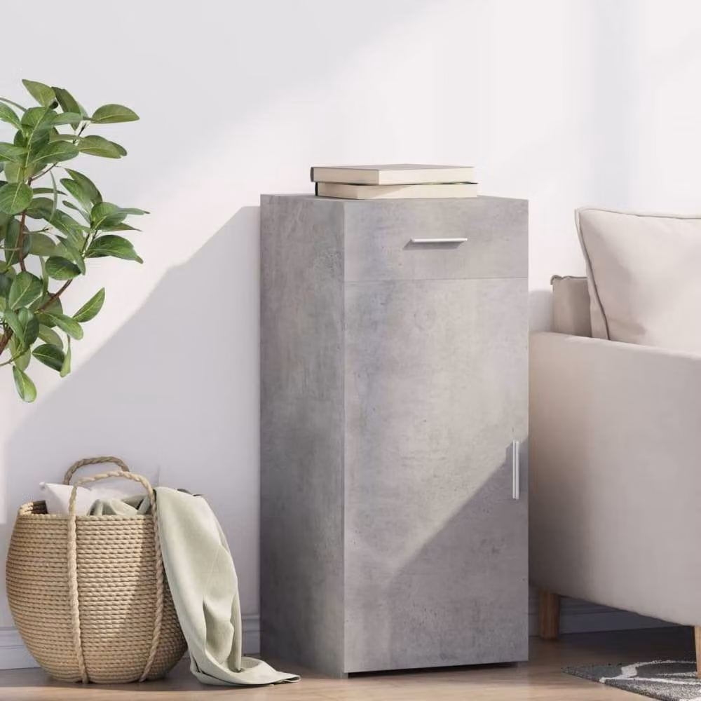 Berkfield Home Sideboard in Concrete Grey, W/D/H: 40 x 42.5 x 93 cm – 1