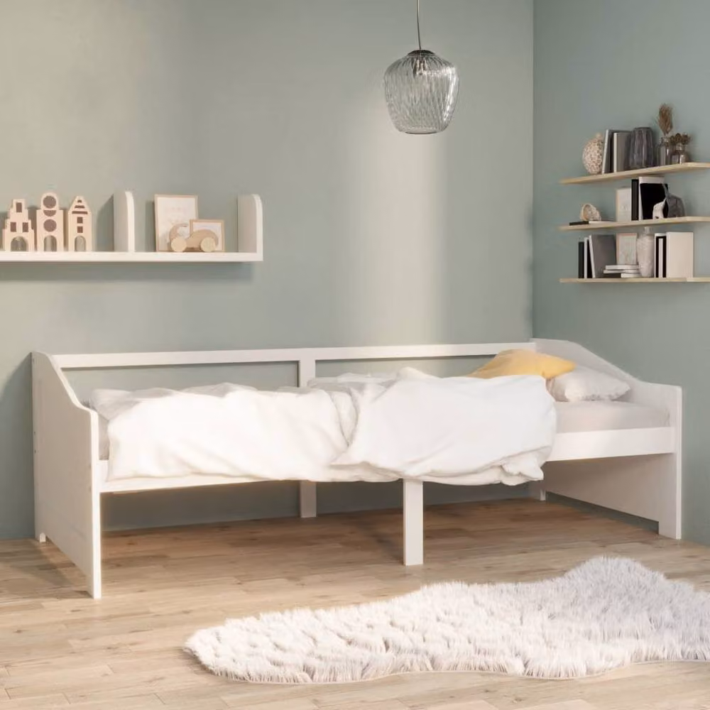 Berkfield Home Sturdy 3-Seater Day Bed in White Lacquered Solid Pinewood, W/D/H: 90 x 200 cm – 2