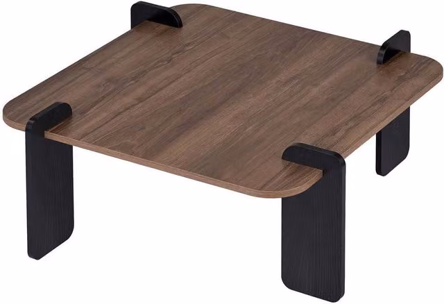 CALICOSY Square Coffee Table in Brown, W/D/H: 90 x 90 x 35 cm