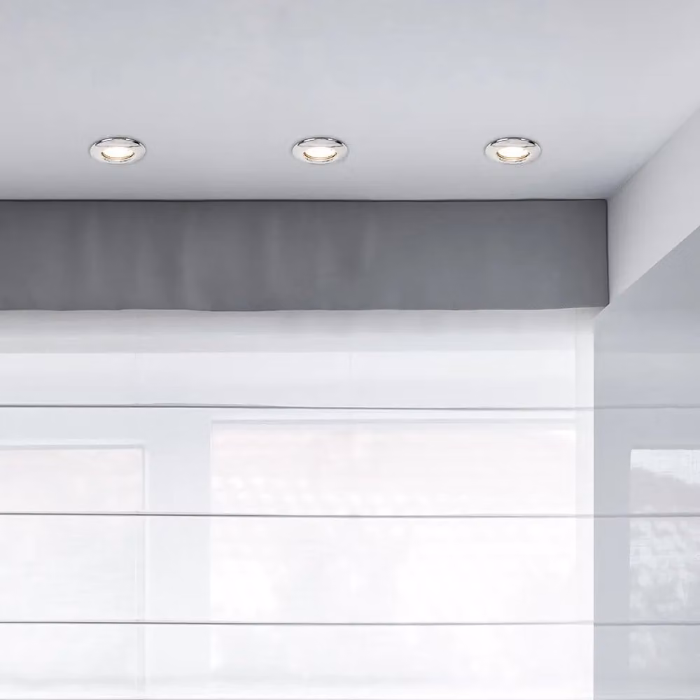 ValueLights 10 Pack of Silver Recessed Downlight Fixed Ceiling Light Fittings with Cool White LED GU10 Bulbs – 2