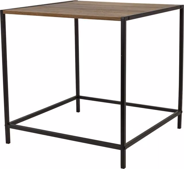 URBNLIVING Industrial Wood and Metal Side Table with Nested Tops in Brown