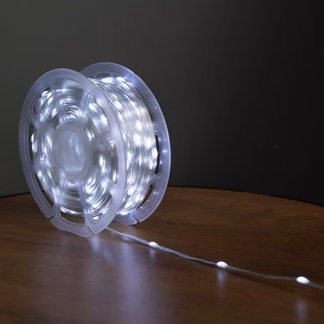 Samuel ALEXANDER 37.5m Two Tone Christmas String Lights with 500 Warm White and Cool White LEDs in White and Transparent