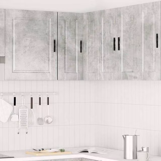 Berkfield Home Porto Wall Mounted Kitchen Corner Cabinet in Concrete Grey