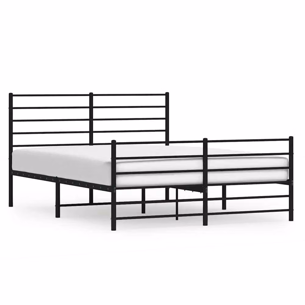 Berkfield Home Metal Bed Frame with Headboard and Footboard in Black, W/D/H: 160 x 200 x 90 cm – 3