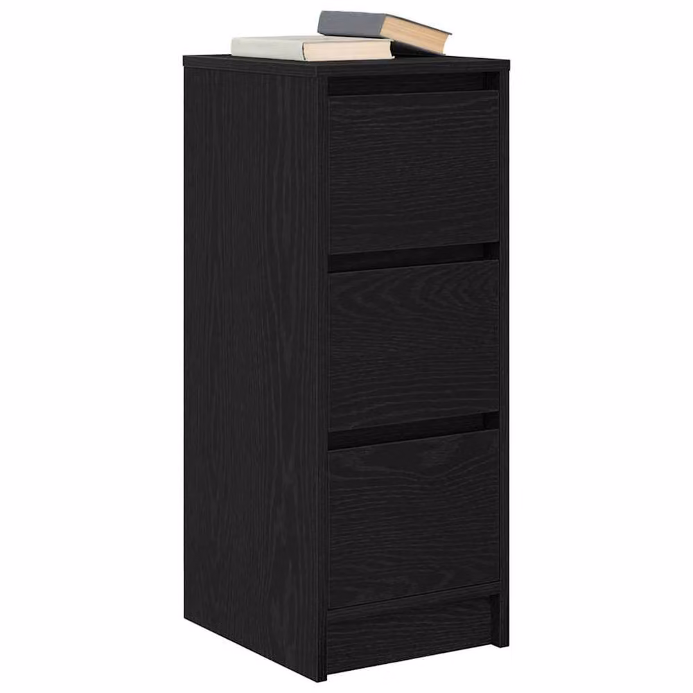Berkfield Home Black Oak Sideboard, W/D/H: 29.5 x 34 x 76 cm – 3