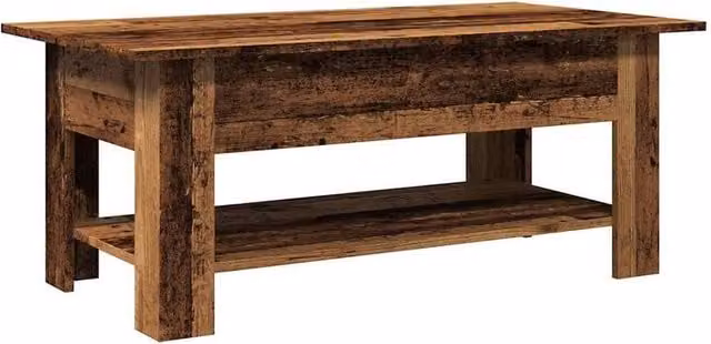 Berkfield Home Old Wood Coffee Table in Brown, W/D/H: 102 x 55 x 42 cm