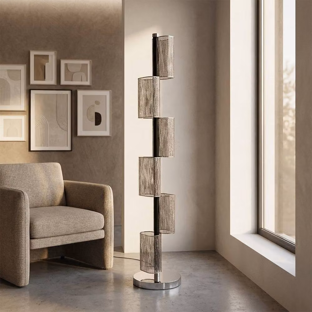 Garden Greatness Modern Six-Light Acrylic Floor Lamp in Black, Silver or Transparent – 2