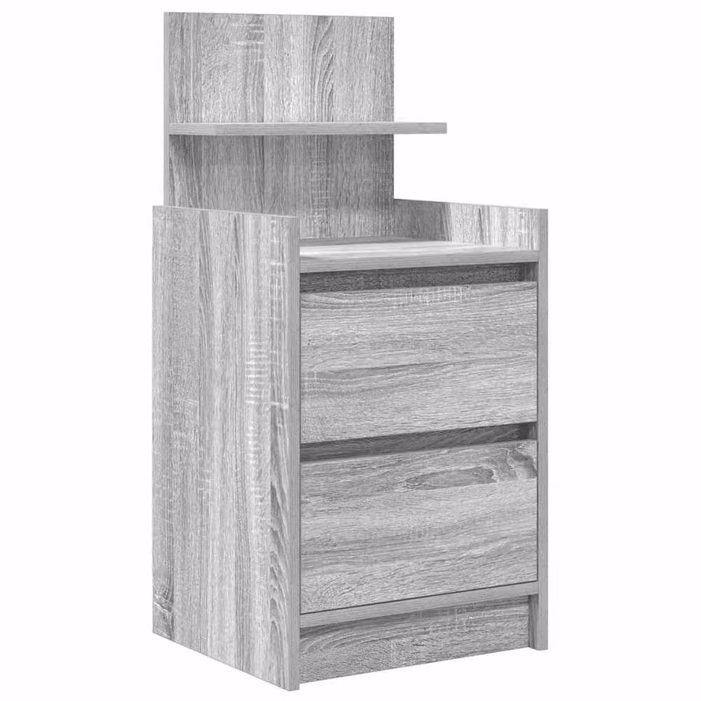 Berkfield Home Durable Bedside Cabinet with 2 Drawers, Grey Sonoma, W/D/H: 38 x 34 x 80 cm – 2