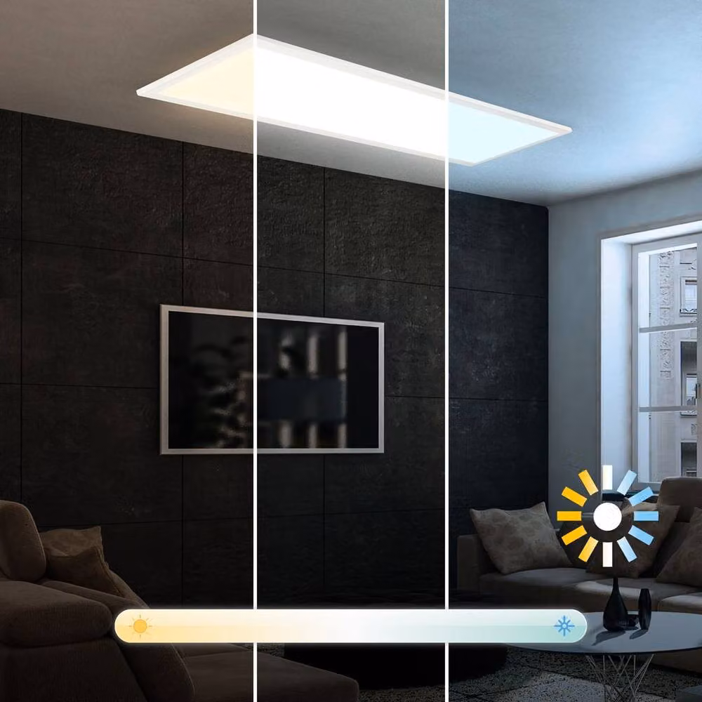 Briloner White LED Panel Bathroom Ceiling Light with Remote Control, Dimmable CCT, IP44 – 5