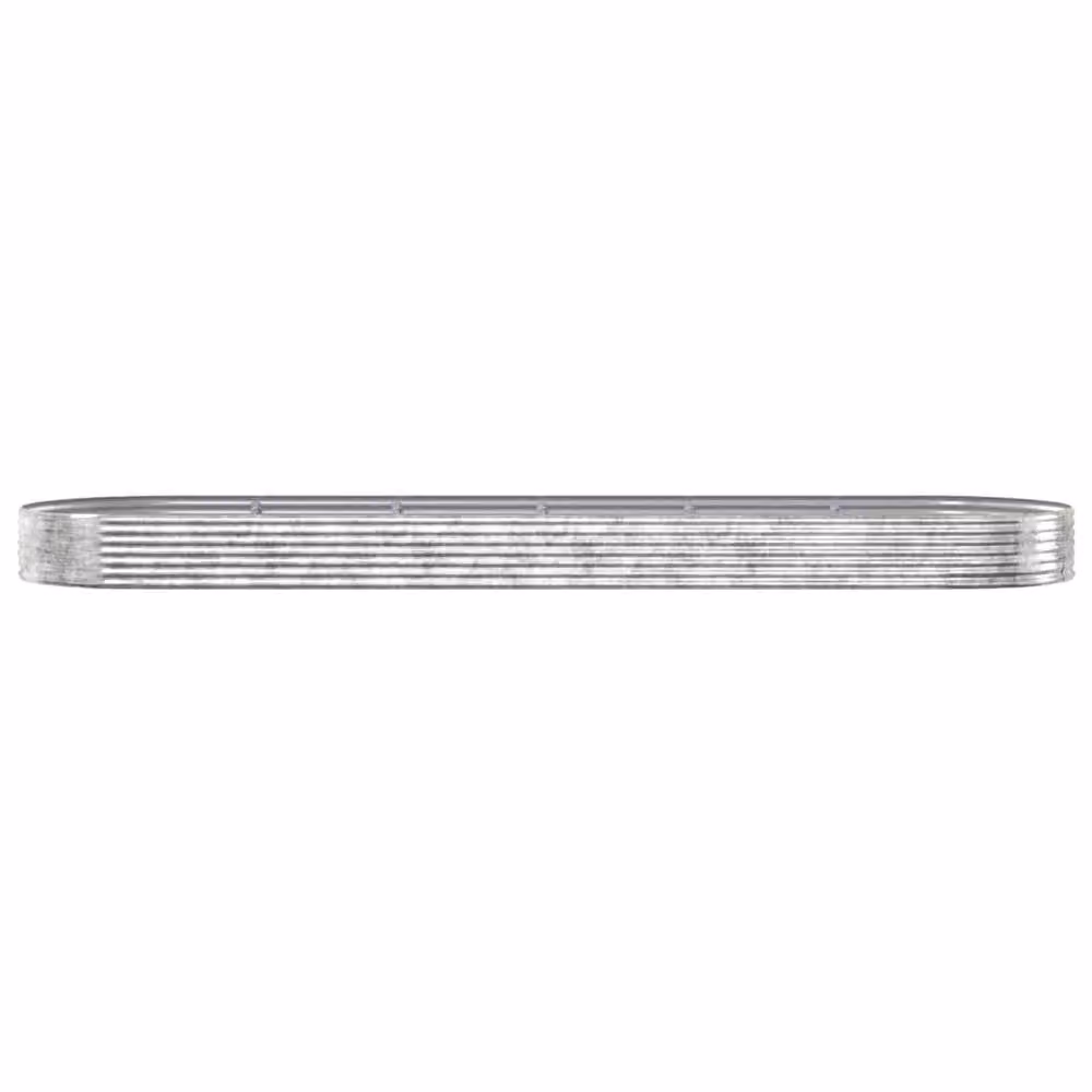 Berkfield Home Garden Powder-coated Steel Raised Bed in Silver, W: 523 cm, D: 140 cm, H: 36 cm – 3