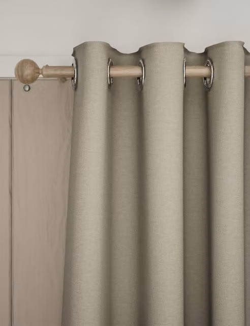M&S Blackout Thermal Eyelet Curtains in Black