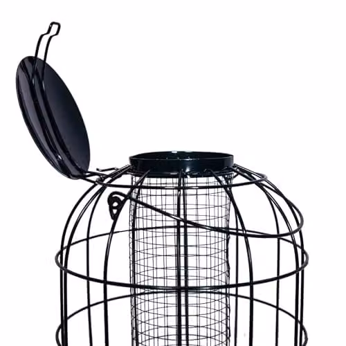 Samuel Alexander Pack of 2 Black Metal Wild Bird Hanging Nut Feeders with Squirrel Guard – 3