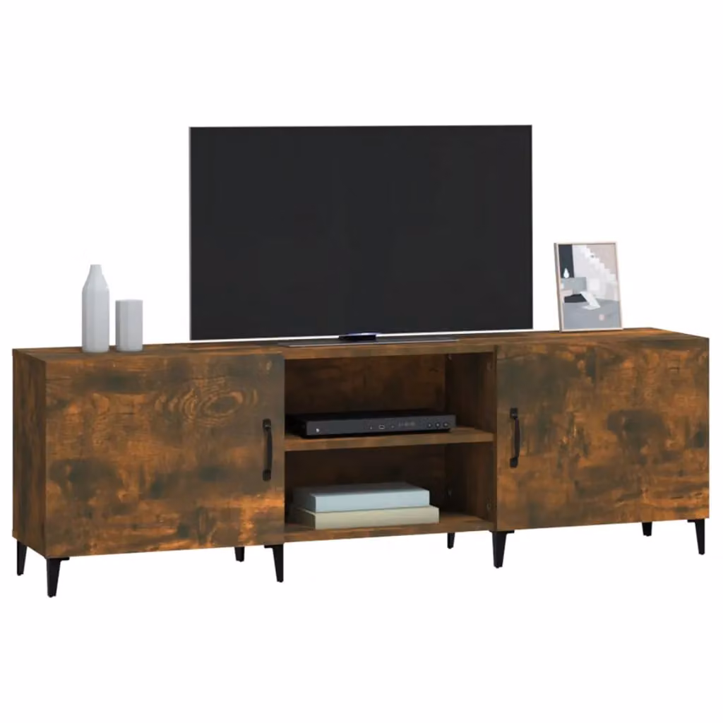 Berkfield Home Classic TV Cabinet in Smoked Oak Brown, W/D/H: 150 x 30 x 50 cm – 3