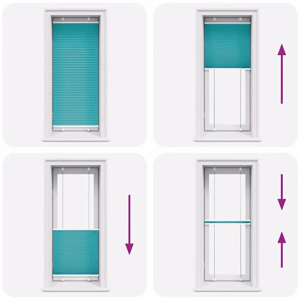 Berkfield Home Single Pleat Corded Blind in Petrol Green, W: 60 cm, H: 150 cm, Semi-Transparent Polyester Fabric – 2