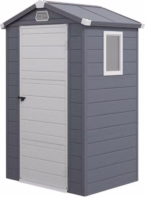 Rolipo Grey Plastic Garden Shed with Aluminium Frame