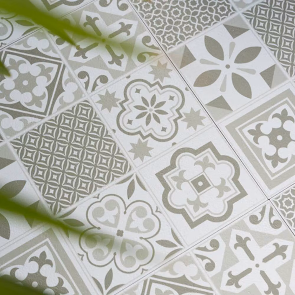 D-C-Fix Oriental Green Geometric Self Adhesive Vinyl Floor Tiles, Pack of 11, W/D/H: 30.48 x 30.48 x 30.48 cm – 3