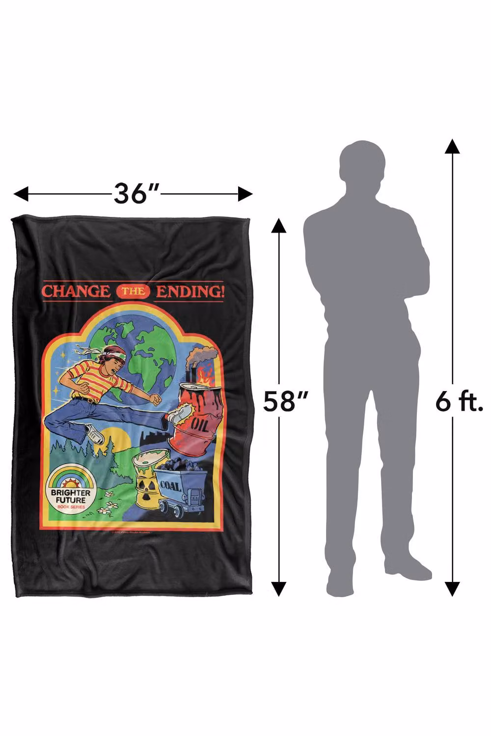Steven Rhodes Change The Ending Super Soft Fleece Throw Blanket, Multicolour, W/D/H: 91 x 147 cm – 3