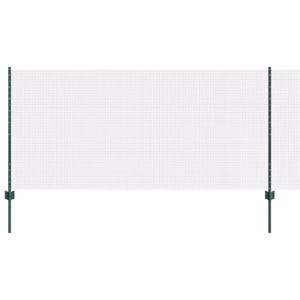 Berkfield Home Green Welded Steel Wire Fence with 22 U-Profile In-Ground Posts, 1 x 50 m – 2