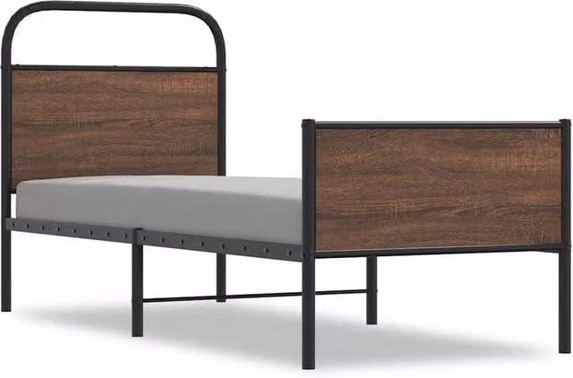 Berkfield Home Classic Bed Frame in Brown Oak, W/D/H: 80 x 200 cm – 1