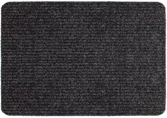Groundsman Basic Ribbed Door Mat in Grey, W: 50 cm, D: 80 cm