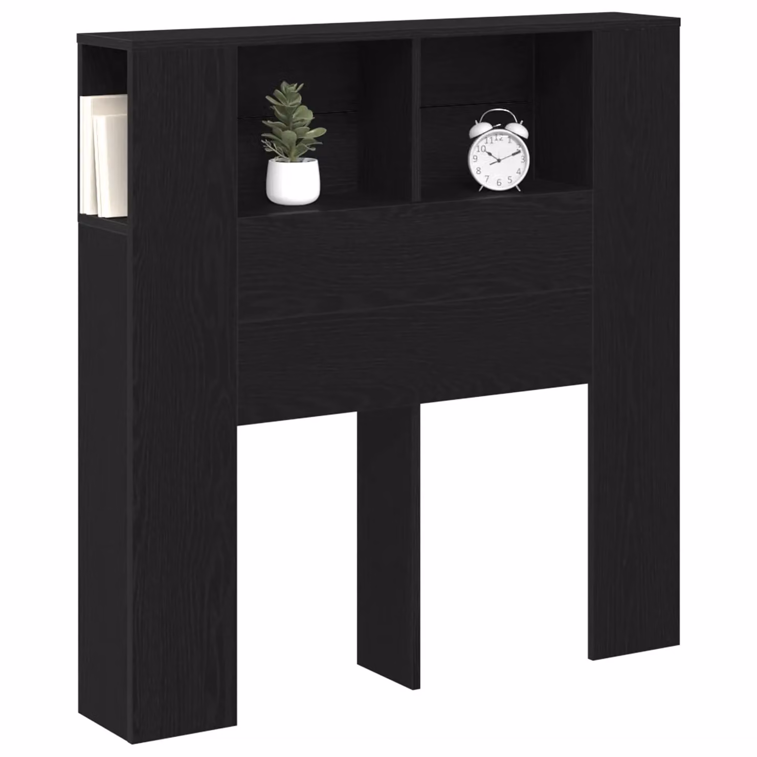 Berkfield Home Black Oak Headboard Cabinet, W: 100 cm, D: 19 cm, H: 104.5 cm – 2