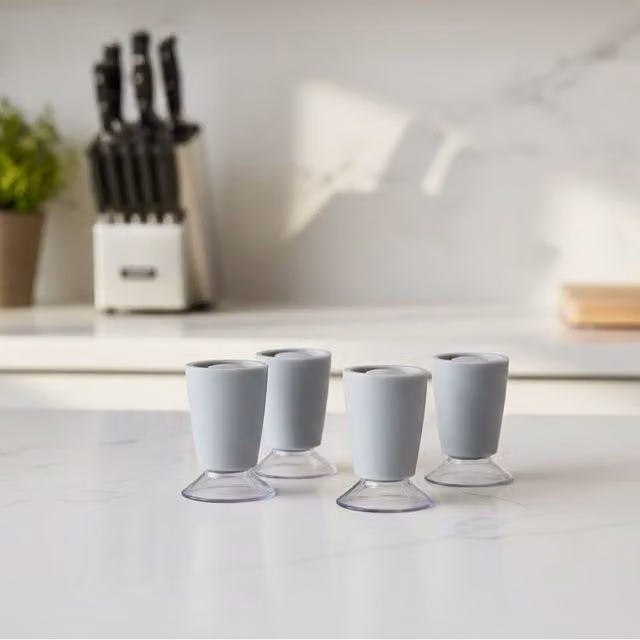 DEENZ 4-Pack Round Rubber Replacement Cooker Legs in Grey, W/D/H: 5 x 5 x 3 cm