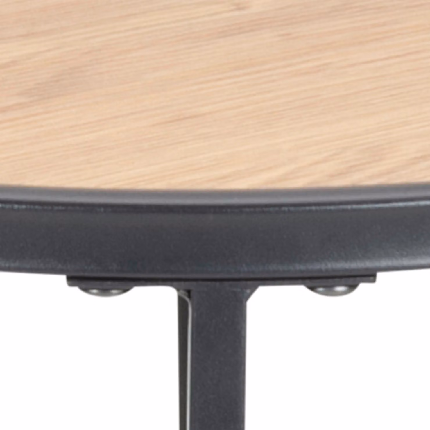 Furniture To Go Seaford Round Side Table with Black Metal Legs and Oak Top – 5
