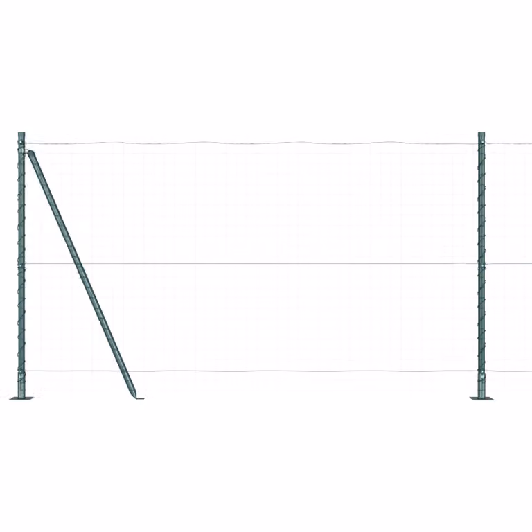 Berkfield Home Green Concrete Square Fence Posts, Set of 52, W/D/H: 3.2 x 3.2 x 78.5 cm