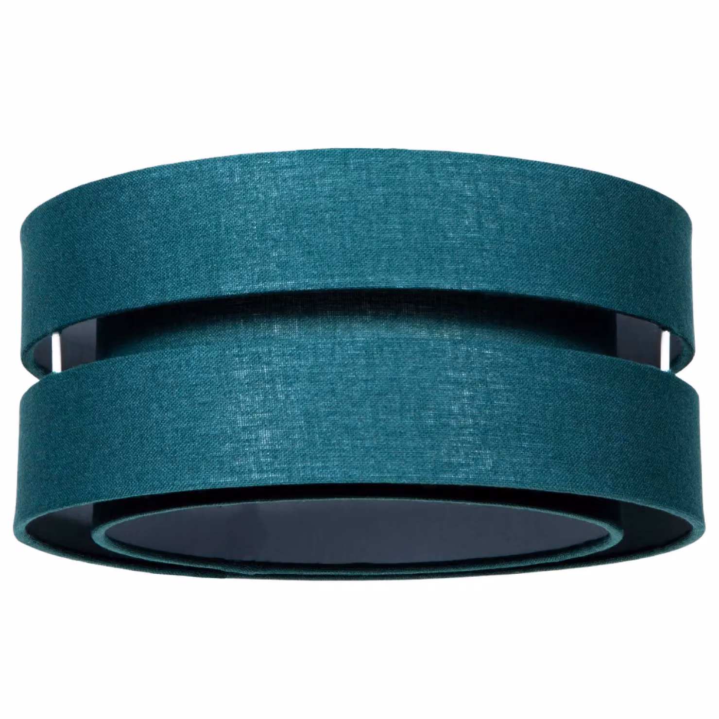 Happy Homewares Contemporary Triple Tier Linen Fabric Ceiling Pendant Light Shade in Dark Green, Diameter: 25.4 cm – 2