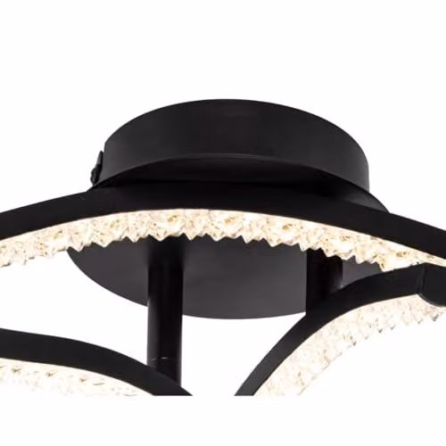 Cosylyte Kenworth Modern Wavy Beaded Integrated LED Ceiling Light, Matt Black, W: 53 cm, D: 53 cm, H: 13 cm – 3