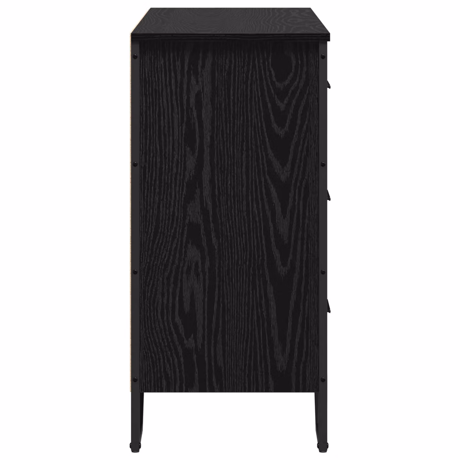 Berkfield Home Modern Black Oak Chest of Drawers in Engineered Wood, W: 91 cm, D: 35.5 cm, H: 74.5 cm – 3