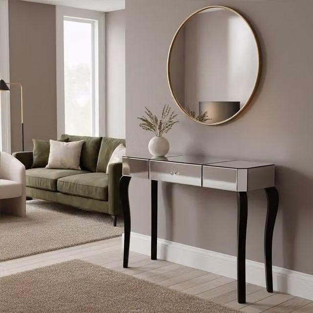 Orsina White Glossy Glass Console Table