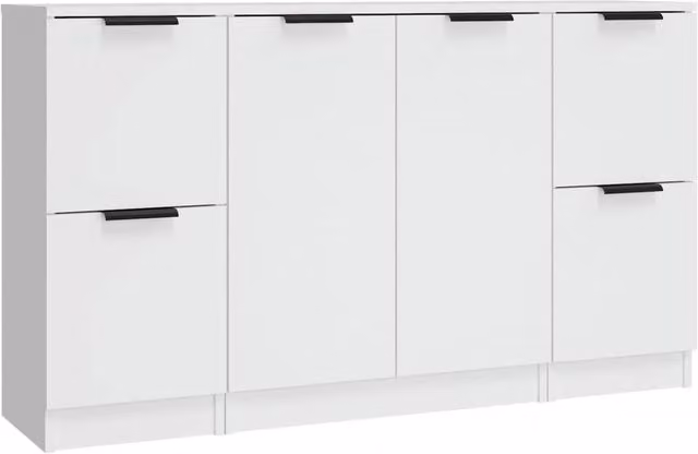 Berkfield Home 3-Piece Sideboard Set in White Matt Engineered Wood